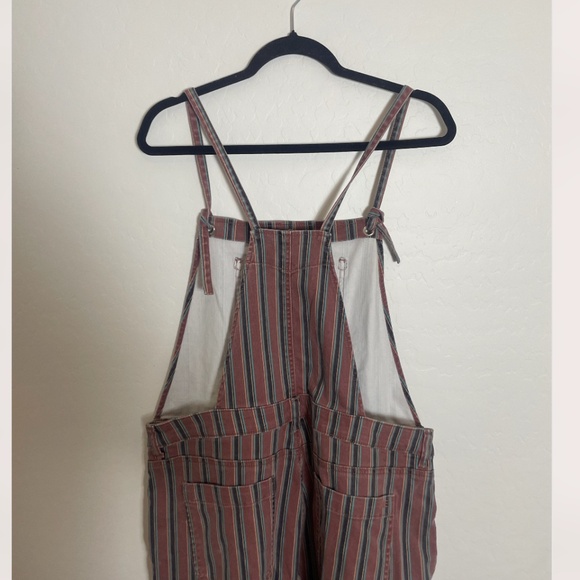 ⭐️ AE High-Waisted Tomgirl Denim Overall Striped Hipster Hippie Artsy Jumpsuit - Picture 6 of 7
